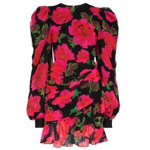 Richard Quinn  Ruched floral-print chiffon dress